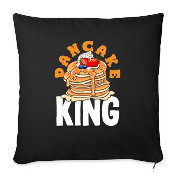 Funny Pancake Lover Gift - Sofa pillowcase 17,3'' x 17,3'' (45 x 45 cm) - black - Front