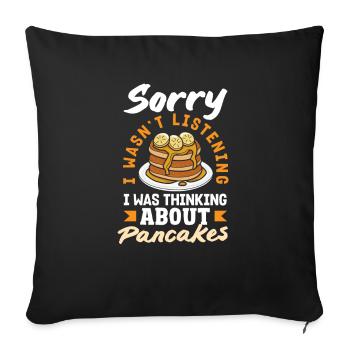 Funny Pancake Lover Gift - Sofa pillowcase 17,3'' x 17,3'' (45 x 45 cm) - black - Front