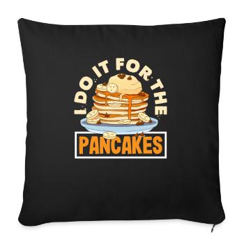 Funny Pancake Lover Gift - Sofa pillowcase 17,3'' x 17,3'' (45 x 45 cm) - black - Front
