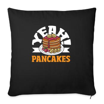 Funny Pancake Lover Gift - Sofa pillowcase 17,3'' x 17,3'' (45 x 45 cm) - black - Front