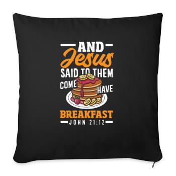 Funny Pancake Lover Gift - Sofa pillowcase 17,3'' x 17,3'' (45 x 45 cm) - black - Front