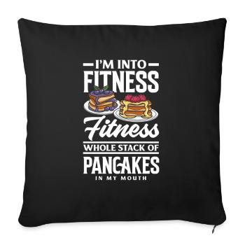 Funny Pancake Lover Gift - Sofa pillowcase 17,3'' x 17,3'' (45 x 45 cm) - black - Front