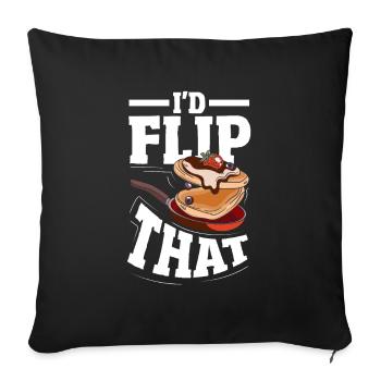 Funny Pancake Lover Gift - Sofa pillowcase 17,3'' x 17,3'' (45 x 45 cm) - black - Front