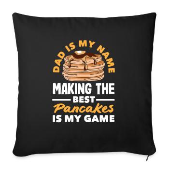 Funny Pancake Lover Gift - Sofa pillowcase 17,3'' x 17,3'' (45 x 45 cm) - black - Front