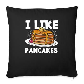 Funny Pancake Lover Gift - Sofa pillowcase 17,3'' x 17,3'' (45 x 45 cm) - black - Front