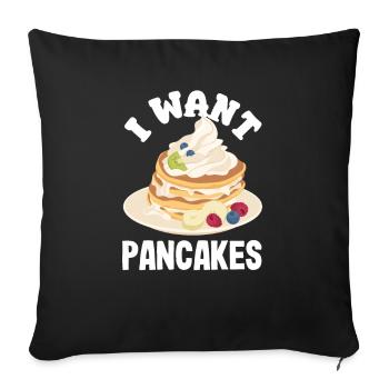 Funny Pancake Lover Gift - Sofa pillowcase 17,3'' x 17,3'' (45 x 45 cm) - black - Front