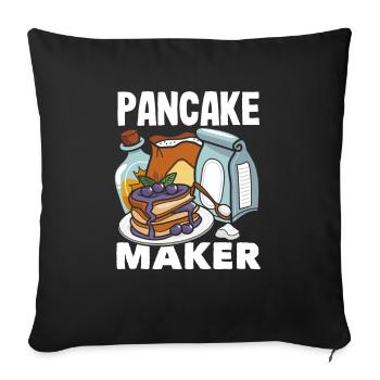 Funny Pancake Lover Gift - Sofa pillowcase 17,3'' x 17,3'' (45 x 45 cm) - black - Front