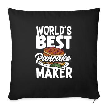 Funny Pancake Lover Gift - Sofa pillowcase 17,3'' x 17,3'' (45 x 45 cm) - black - Front