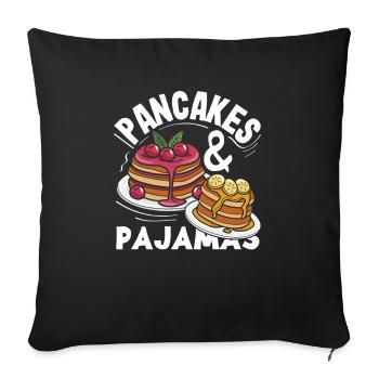 Funny Pancake Lover Gift - Sofa pillowcase 17,3'' x 17,3'' (45 x 45 cm) - black - Front