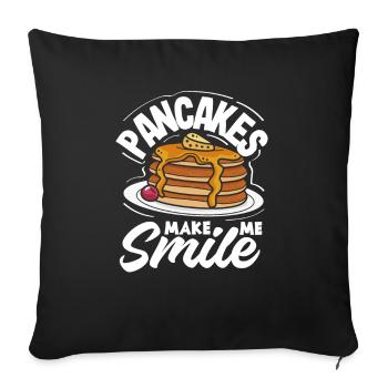 Funny Pancake Lover Gift - Sofa pillowcase 17,3'' x 17,3'' (45 x 45 cm) - black - Front