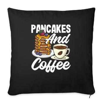 Funny Pancake Lover Gift - Sofa pillowcase 17,3'' x 17,3'' (45 x 45 cm) - black - Front