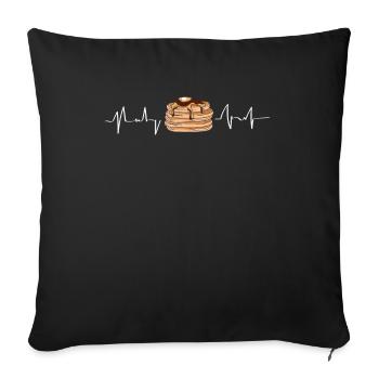 Funny Pancake Lover Gift - Sofa pillowcase 17,3'' x 17,3'' (45 x 45 cm) - black - Front