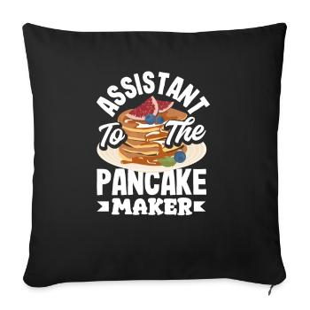 Funny Pancake Lover Gift - Sofa pillowcase 17,3'' x 17,3'' (45 x 45 cm) - black - Front