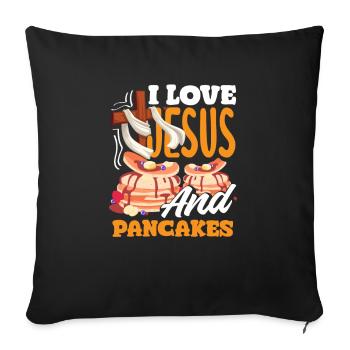 Funny Pancake Lover Gift - Sofa pillowcase 17,3'' x 17,3'' (45 x 45 cm) - black - Front