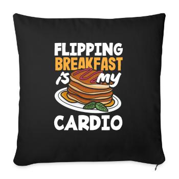 Funny Pancake Lover Gift - Sofa pillowcase 17,3'' x 17,3'' (45 x 45 cm) - black - Front