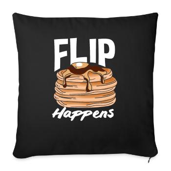 Funny Pancake Lover Gift - Sofa pillowcase 17,3'' x 17,3'' (45 x 45 cm) - black - Front