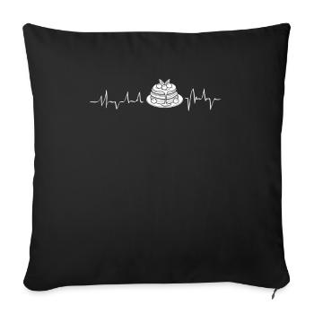 Funny Pancake Lover Gift - Sofa pillowcase 17,3'' x 17,3'' (45 x 45 cm) - black - Front