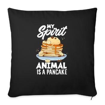 Funny Pancake Lover Gift - Sofa pillowcase 17,3'' x 17,3'' (45 x 45 cm) - black - Front