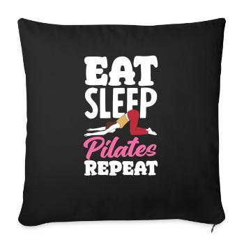 Eat Sleep Pilates Repeat Passion - Sofa pillowcase 17,3'' x 17,3'' (45 x 45 cm) - black - Front