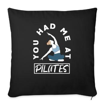 Vous m’avez déjà eu en Pilates - Housse de coussin décorative 45 x 45 cm - noir - Devant