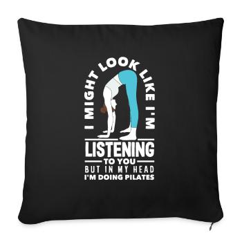 Pilates L’humour en pensée - Housse de coussin décorative 45 x 45 cm - noir - Devant