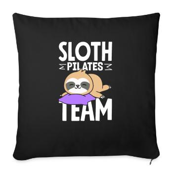 Paresseux Pilates Équipe Relaxation - Housse de coussin décorative 45 x 45 cm - noir - Devant