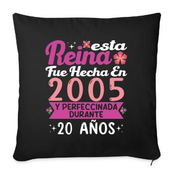 20 Years Birthday Gift Woman Made In 2005 - Sofa pillowcase 17,3'' x 17,3'' (45 x 45 cm) - black - Front