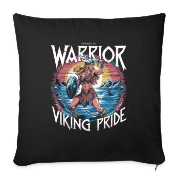 Warrior Spirit and Viking Pride für Wikinger - Sofakissenbezug 45 x 45 cm - Schwarz - Vorne