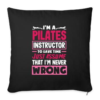 Entraîneur de Pilates Dicton humoristique pour - Housse de coussin décorative 45 x 45 cm - noir - Devant