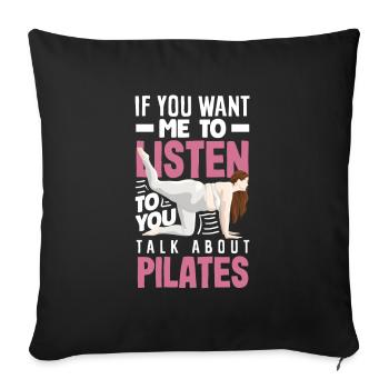 Si vous le souhaitez, parlez de Pilates - Housse de coussin décorative 45 x 45 cm - noir - Devant