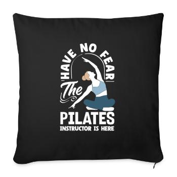 Ne vous inquiétez pas, l’instructeur de Pilates arrive - Housse de coussin décorative 45 x 45 cm - noir - Devant