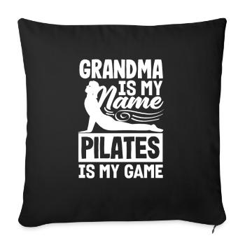 Pilates Granny Passion Pilates drôle - Housse de coussin décorative 45 x 45 cm - noir - Devant