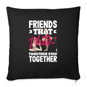 Les amis de Pilates restent ensemble - Housse de coussin décorative 45 x 45 cm - noir - Devant