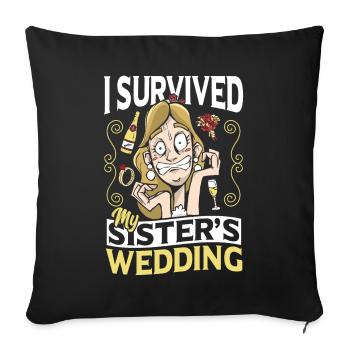 Wedding for siblings Wedding party Weddings - Sofa pillowcase 17,3'' x 17,3'' (45 x 45 cm) - black - Front