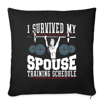 Fitness Training Training Plan Spouse Survived - Sofa pillowcase 17,3'' x 17,3'' (45 x 45 cm) - black - Front