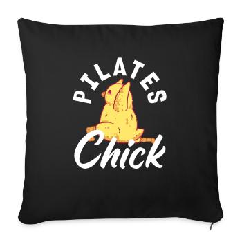 Pilates Chick Humor Fitness Fun - Sofa pillowcase 17,3'' x 17,3'' (45 x 45 cm) - black - Front