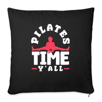 Découvrez le Pilates du temps pour vous maintenant - Housse de coussin décorative 45 x 45 cm - noir - Devant