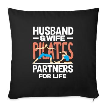 Pilates Partenaire pour la vie Couple - Housse de coussin décorative 45 x 45 cm - noir - Devant
