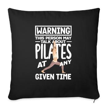 Attention Pilates Anytime Thème - Housse de coussin décorative 45 x 45 cm - noir - Devant