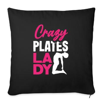 Crazy Pilates Lady Fitness Pilates Passion - Housse de coussin décorative 45 x 45 cm - noir - Devant
