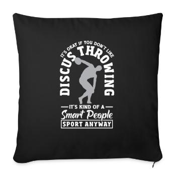 Lancer du disque Athlète Cadeau d’athlète - Housse de coussin décorative 45 x 45 cm - noir - Devant