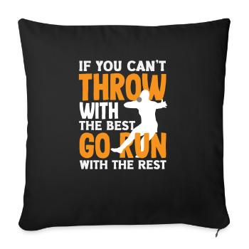 Lancer du disque Athlète Cadeau d’athlète - Housse de coussin décorative 45 x 45 cm - noir - Devant