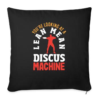 Lancer du disque Athlète Cadeau d’athlète - Housse de coussin décorative 45 x 45 cm - noir - Devant