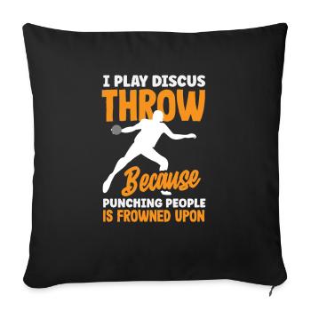 Lancer du disque Athlète Cadeau d’athlète - Housse de coussin décorative 45 x 45 cm - noir - Devant