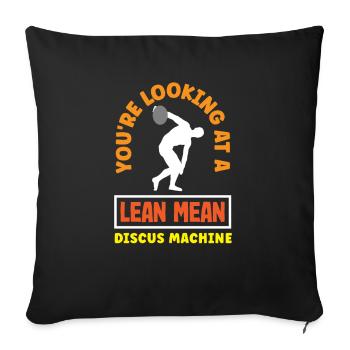Lancer du disque Athlète Cadeau d’athlète - Housse de coussin décorative 45 x 45 cm - noir - Devant