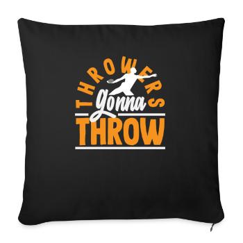 Lancer du disque Athlète Cadeau d’athlète - Housse de coussin décorative 45 x 45 cm - noir - Devant