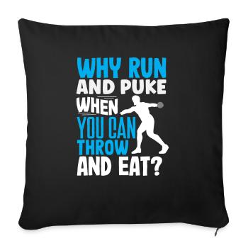 Lancer du disque Athlète Cadeau d’athlète - Housse de coussin décorative 45 x 45 cm - noir - Devant