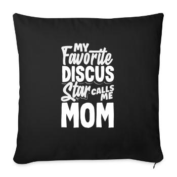 Lancer du disque Athlète Cadeau d’athlète - Housse de coussin décorative 45 x 45 cm - noir - Devant