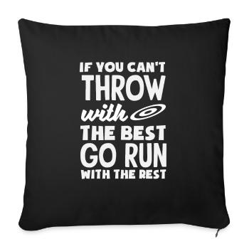 Lancer du disque Athlète Cadeau d’athlète - Housse de coussin décorative 45 x 45 cm - noir - Devant