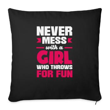 Lancer du disque Athlète Cadeau d’athlète - Housse de coussin décorative 45 x 45 cm - noir - Devant